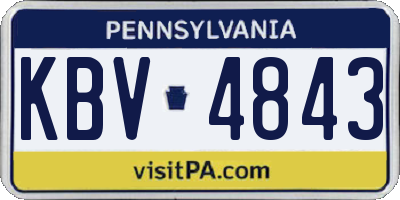 PA license plate KBV4843