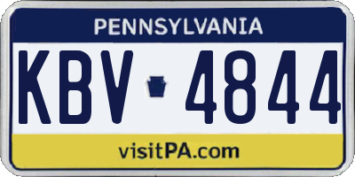 PA license plate KBV4844