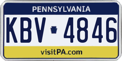PA license plate KBV4846