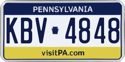 PA license plate KBV4848