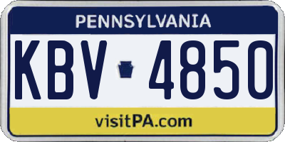 PA license plate KBV4850