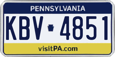 PA license plate KBV4851