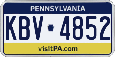 PA license plate KBV4852