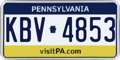 PA license plate KBV4853