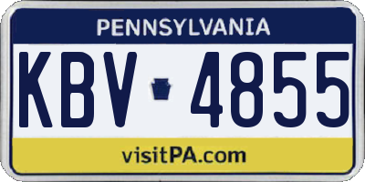 PA license plate KBV4855