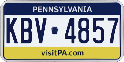 PA license plate KBV4857