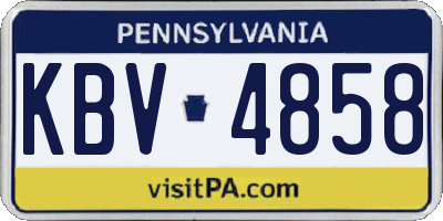 PA license plate KBV4858