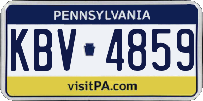 PA license plate KBV4859