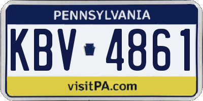 PA license plate KBV4861