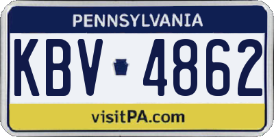 PA license plate KBV4862