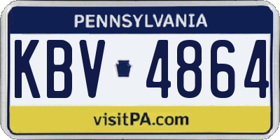 PA license plate KBV4864