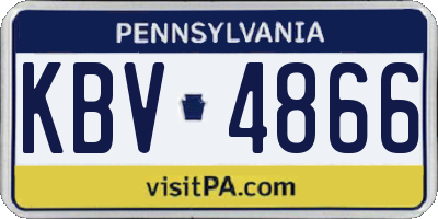 PA license plate KBV4866