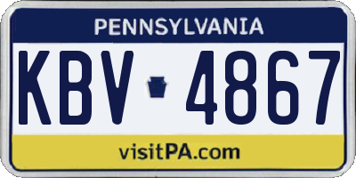 PA license plate KBV4867