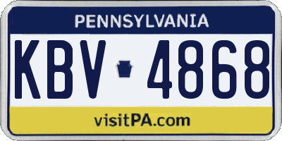 PA license plate KBV4868