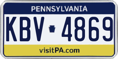 PA license plate KBV4869