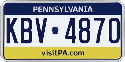 PA license plate KBV4870