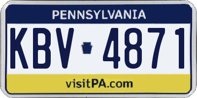 PA license plate KBV4871