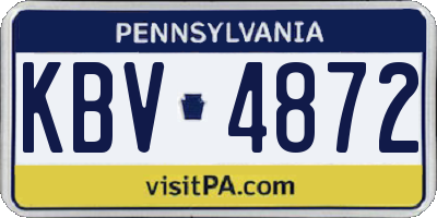PA license plate KBV4872
