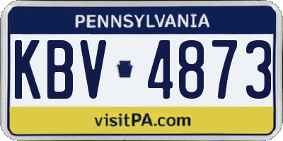 PA license plate KBV4873