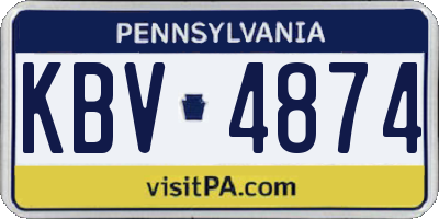 PA license plate KBV4874
