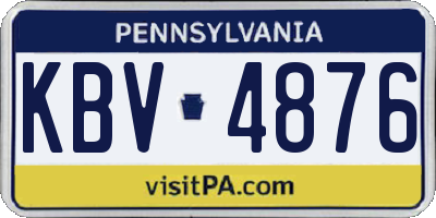 PA license plate KBV4876