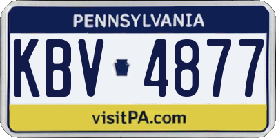 PA license plate KBV4877