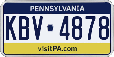 PA license plate KBV4878
