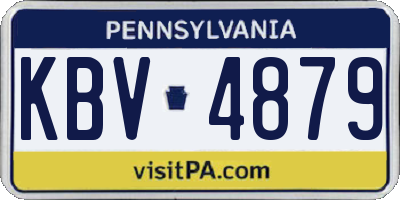 PA license plate KBV4879