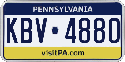 PA license plate KBV4880