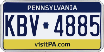 PA license plate KBV4885