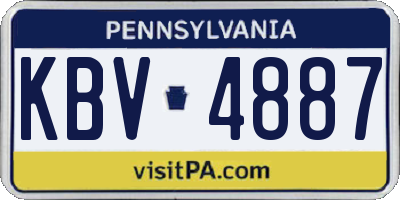 PA license plate KBV4887