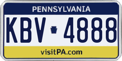 PA license plate KBV4888