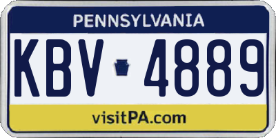 PA license plate KBV4889