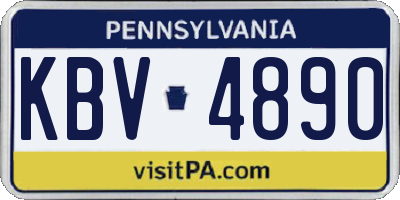 PA license plate KBV4890