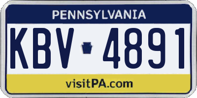 PA license plate KBV4891