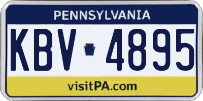 PA license plate KBV4895