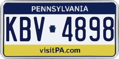 PA license plate KBV4898