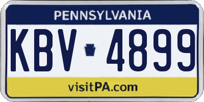 PA license plate KBV4899