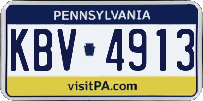 PA license plate KBV4913