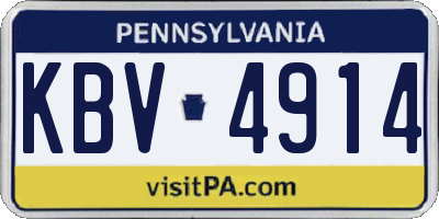 PA license plate KBV4914