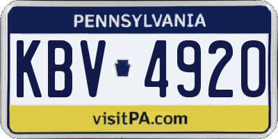 PA license plate KBV4920