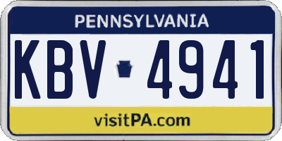 PA license plate KBV4941