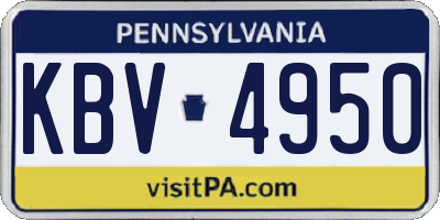 PA license plate KBV4950