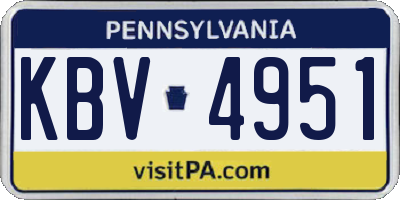 PA license plate KBV4951