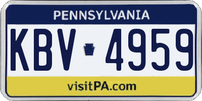 PA license plate KBV4959