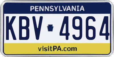PA license plate KBV4964