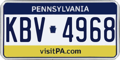 PA license plate KBV4968