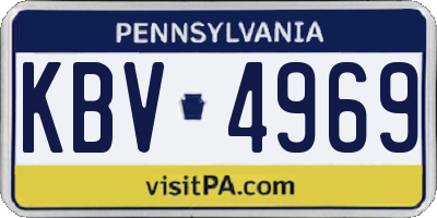 PA license plate KBV4969