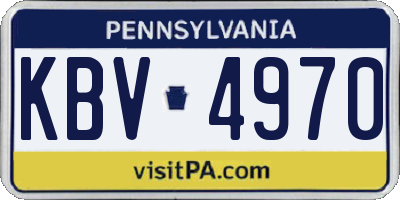 PA license plate KBV4970
