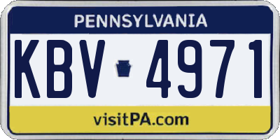 PA license plate KBV4971